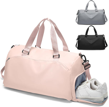 Gym Bag Womens Mens with Shoes Compartment and Wet Pocket Travel Duffel Bag for Women for Plane Sport Gym Tote Bags Swimming Yoga Waterproof Weekend Overnight Carry on Bag Hospital Holdalls - Colors B