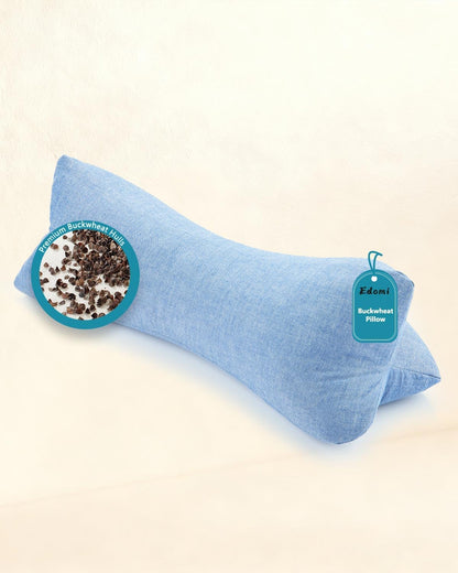 Cervical Buckwheat Roll Pillow for Sleeping,15.7"x5.9" Buckwheat Hulls Pillows Filling, Triangle Pillow for Neck Support Yoga Bolster, Adjustable Fill for Neck Pain Relief,Gray