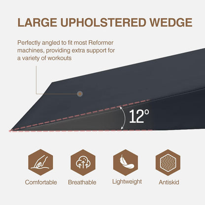 LeisureKing Large Upholstered Pilates Wedge for Pilates Reformer, Exercise Equipment for Pilates Reformer Machine, Workout Pad for Floor Exercises, Ideal for Home Pilates and Studio Use
