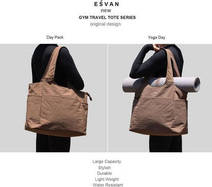 ESVAN Yoga Tote Bag Mat bag Women Shoulder Bags Carryall Tote for Travel Office Workout Gym Nurse Beach