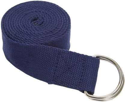 Everyday Yoga Strap with Metal D-Ring - Durable Stretching Strap for Yoga, Pilates, Flexibility & Physical Therapy (6ft, 8ft, 10ft)