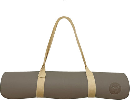 Premium PU Yoga Mat, 4.5mm Non Slip Natural Rubber Exercise Mat with Strap for Yoga, Pilates, Stretching & Fitness