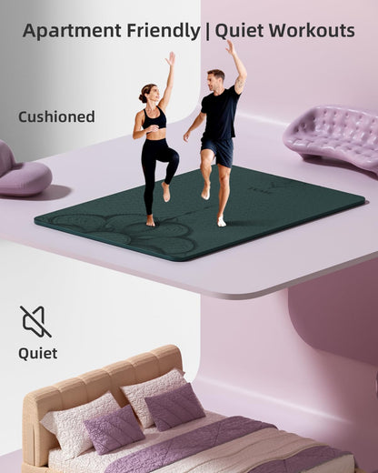 Large Yoga Mat (75.5"x47.6"x0.4"）Extra Wide & Thick 10mm, Non-Slip Exercise Mat, High-Density TPE Mat for Yoga Pilates & Home Gym Workouts