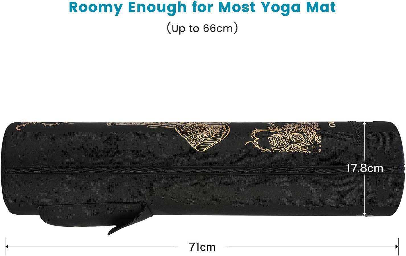 Gonex Yoga Mat Bag, Yoga Mat Carrier Full-Zip Exercise Yoga Mat Carry Bag for Women Men with 2 Multi-Functional Storage Cargo Pockets Extra Wide Adjustable Shoulder Strap