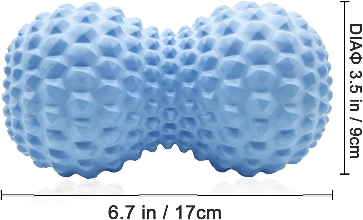 KITWILD Peanut Massage Ball, Double Lacrosse Massage Roller Ball for Deep Tissue Muscle Massage, Physical Therapy, Myofascial Release, Muscle Knots, and Yoga Therapy (Black)