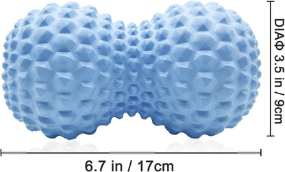 KITWILD Peanut Massage Ball, Double Lacrosse Massage Roller Ball for Deep Tissue Muscle Massage, Physical Therapy, Myofascial Release, Muscle Knots, and Yoga Therapy (Black)