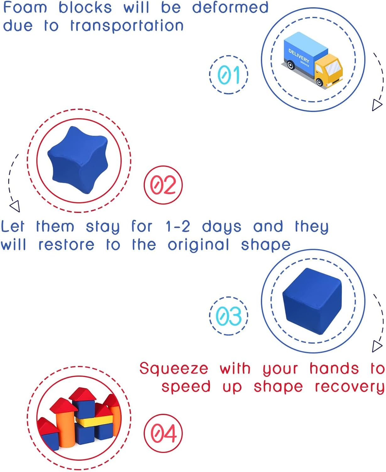 Foam Blocks for Toddlers 1-3, 12 PCS 5.5 inch Foam Soft Cubes for Kids, Colourful Building Blocks, Stacking Block Sets, Throwing Toys