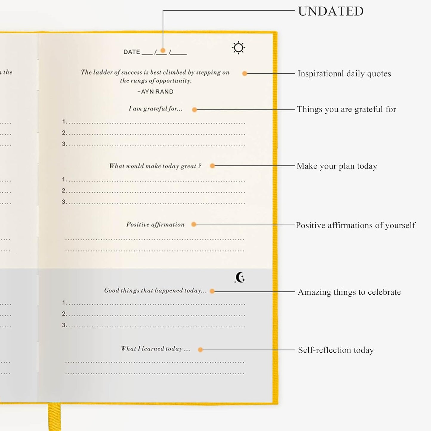The Gratitude Journal for More Happiness, Optimism, Affirmation & Reflection - An Effective Manifestation Guide Journal, Undated Daily Journals for Women & Men (Beige)
