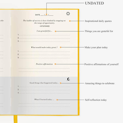 The Gratitude Journal for More Happiness, Optimism, Affirmation & Reflection - An Effective Manifestation Guide Journal, Undated Daily Journals for Women & Men (Beige)