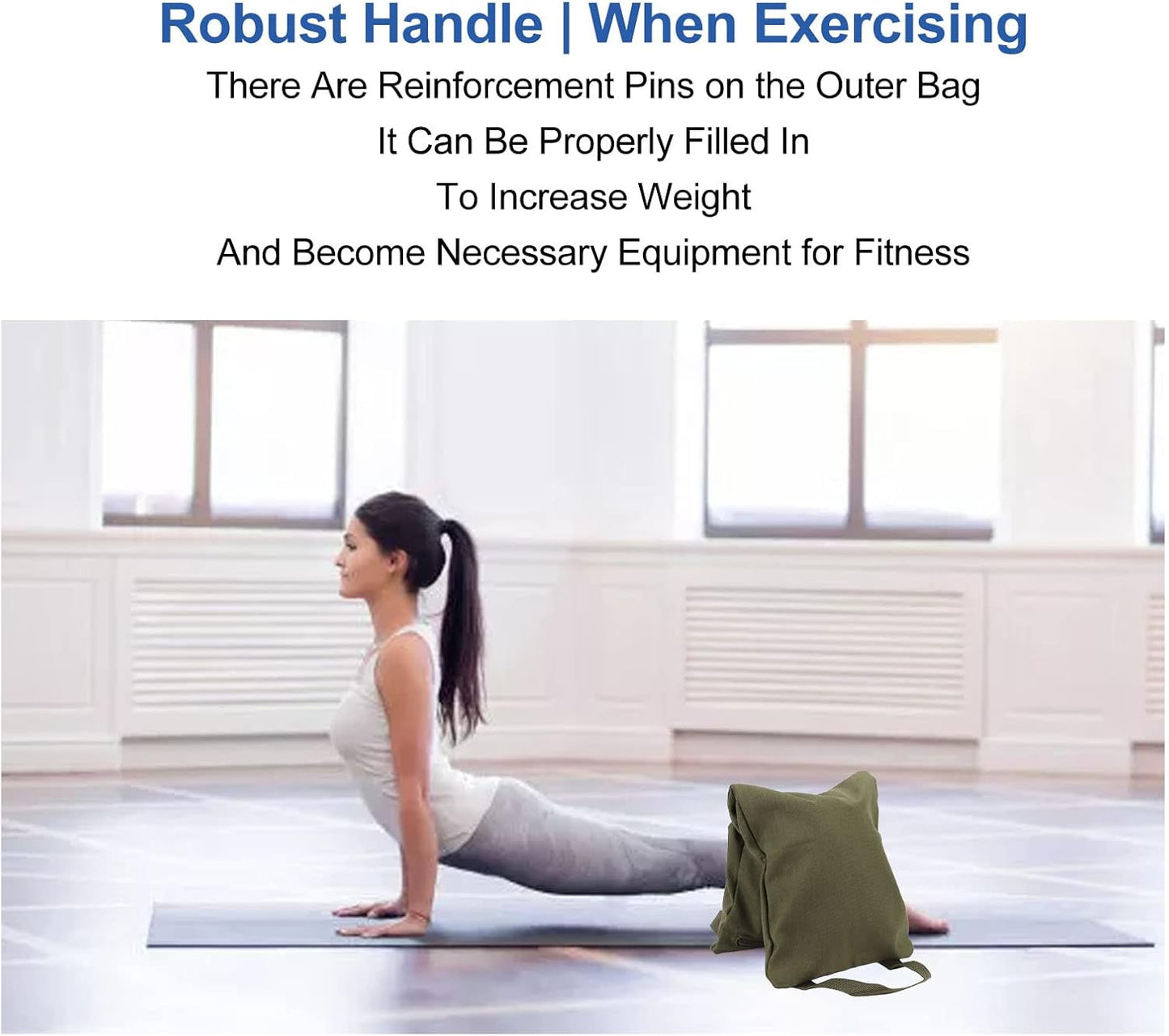 Sandbags Green Weight Bags, Heavy Duty Saddlebags, Weightlifting Training Sandbags for Strength Training and Yoga Exercises