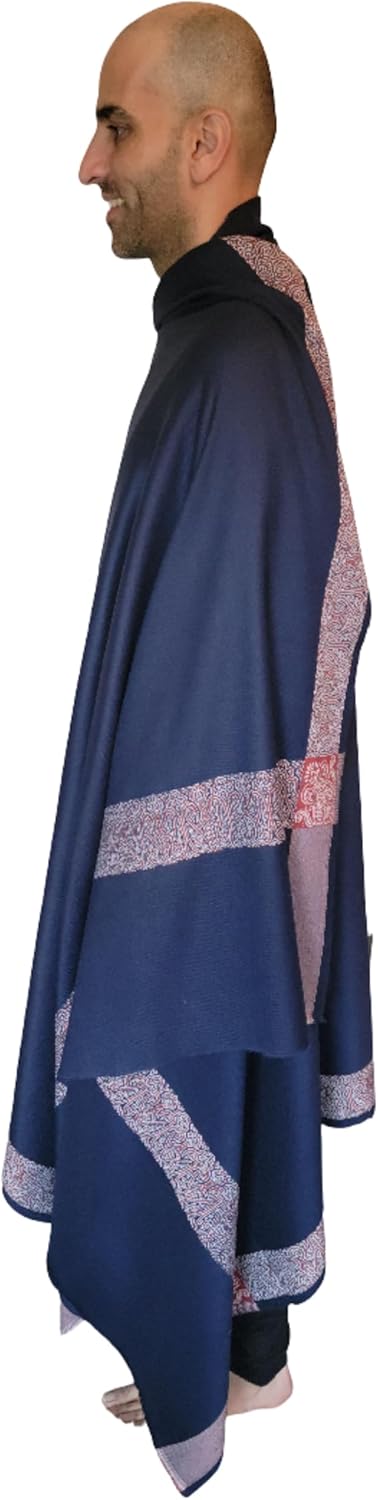 Soft Premium Wool Blend Meditation Shawl - Large Unisex Prayer Wrap, Oversize Scarf & Versatile Blanket