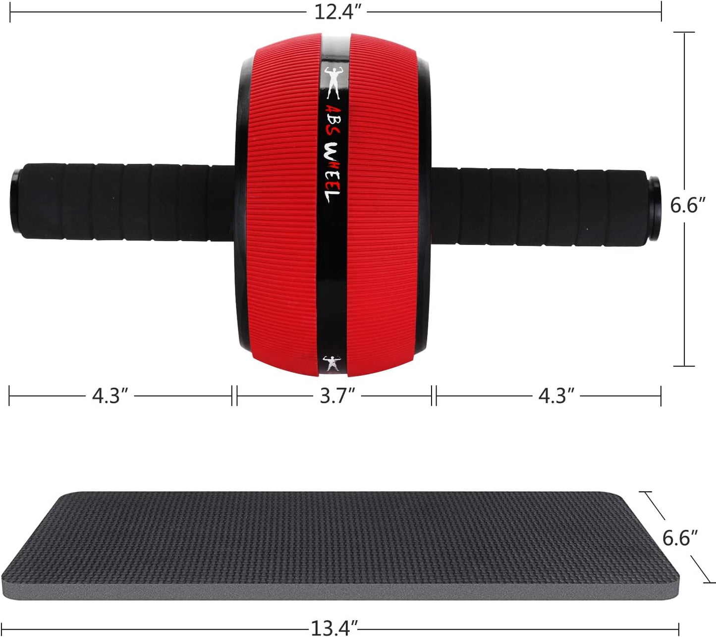 Ab Roller Wheel, Abs Workout Equipment for Abdominal & Core Strength Training, Exercise Wheels for Home Gym Fitness, Wider Ab Machine with Knee Pad Accessories