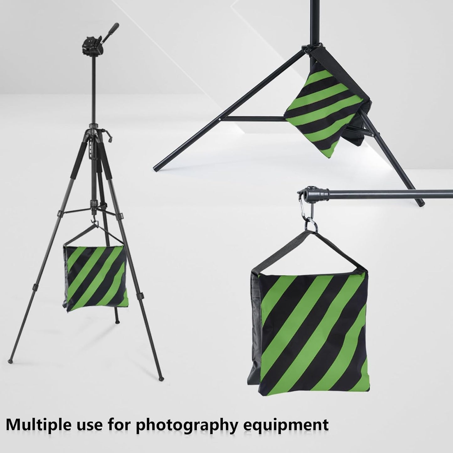 ABCCANOPY Photography Sandbag for Video Stand, Heavy Duty Weight Bags for Light Tripod, Camping Chair, 4 Packs (Black) No Sand