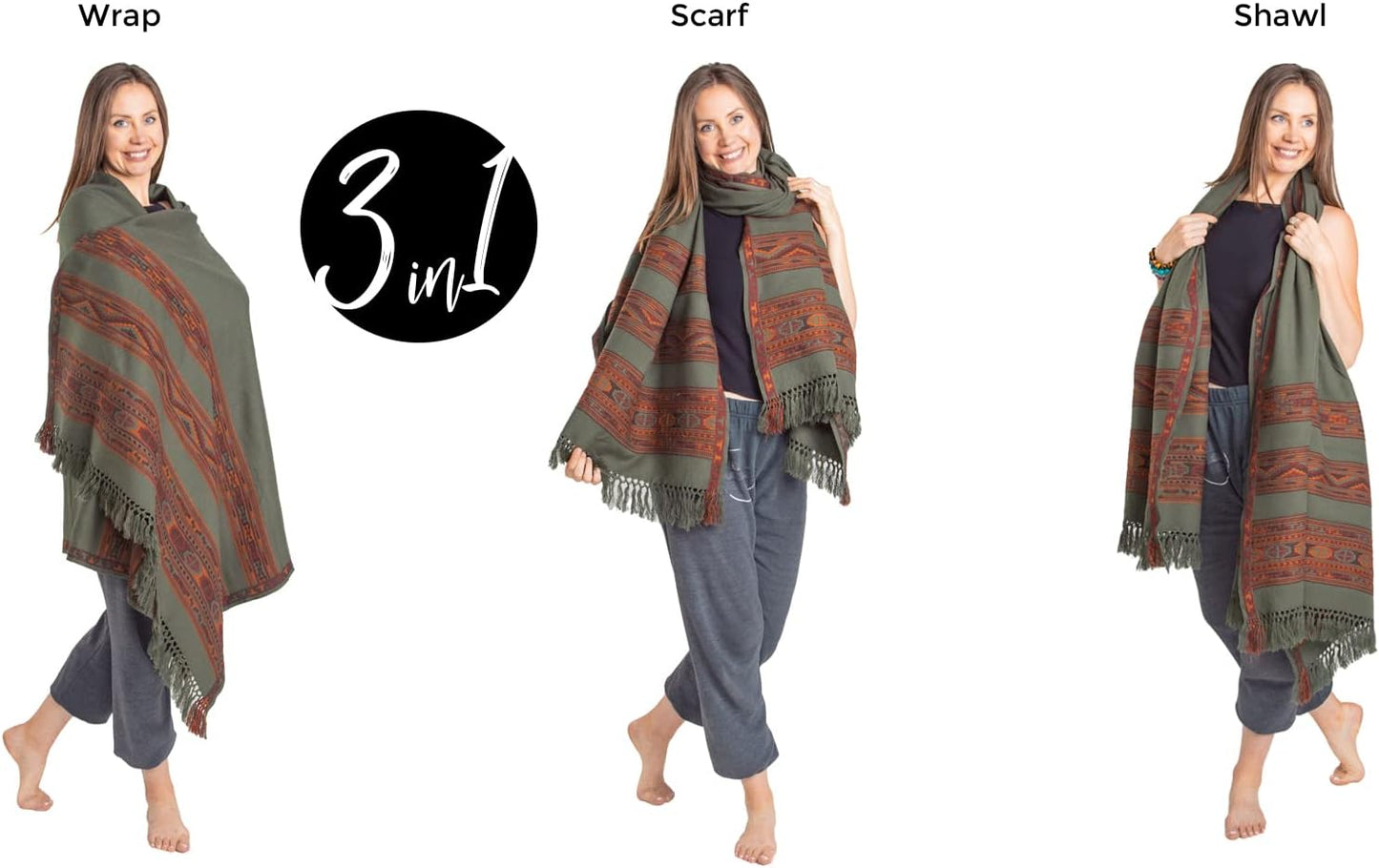 Meditation Shawl or Blanket, Exotic Shawl/Wrap, Oversize Scarf or Stole. Unisex