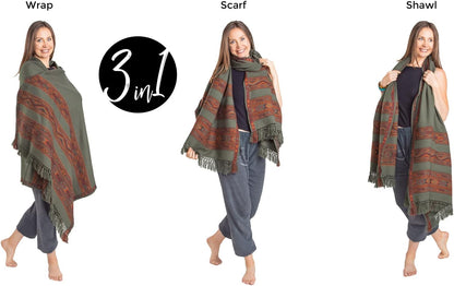 Meditation Shawl or Blanket, Exotic Shawl/Wrap, Oversize Scarf or Stole. Unisex