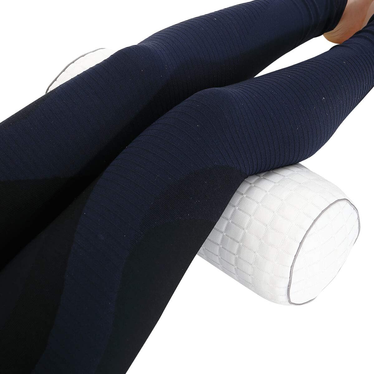 Kingnex Bolster Roll Pillow for Sleeping on Back or Side Under Knee to Relief Lower Back Pain Between Legs for Side Sleepers Cylinder Pillow with Removable Cooling Cover 20x8