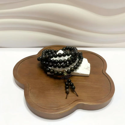 Handmade Mala Beads Bracelet 108 8mm Prayer Meditation Bracelet Sandalwood Elastic, Buddhist Beads, Prayer Mala Necklace for Men and Women Gifts