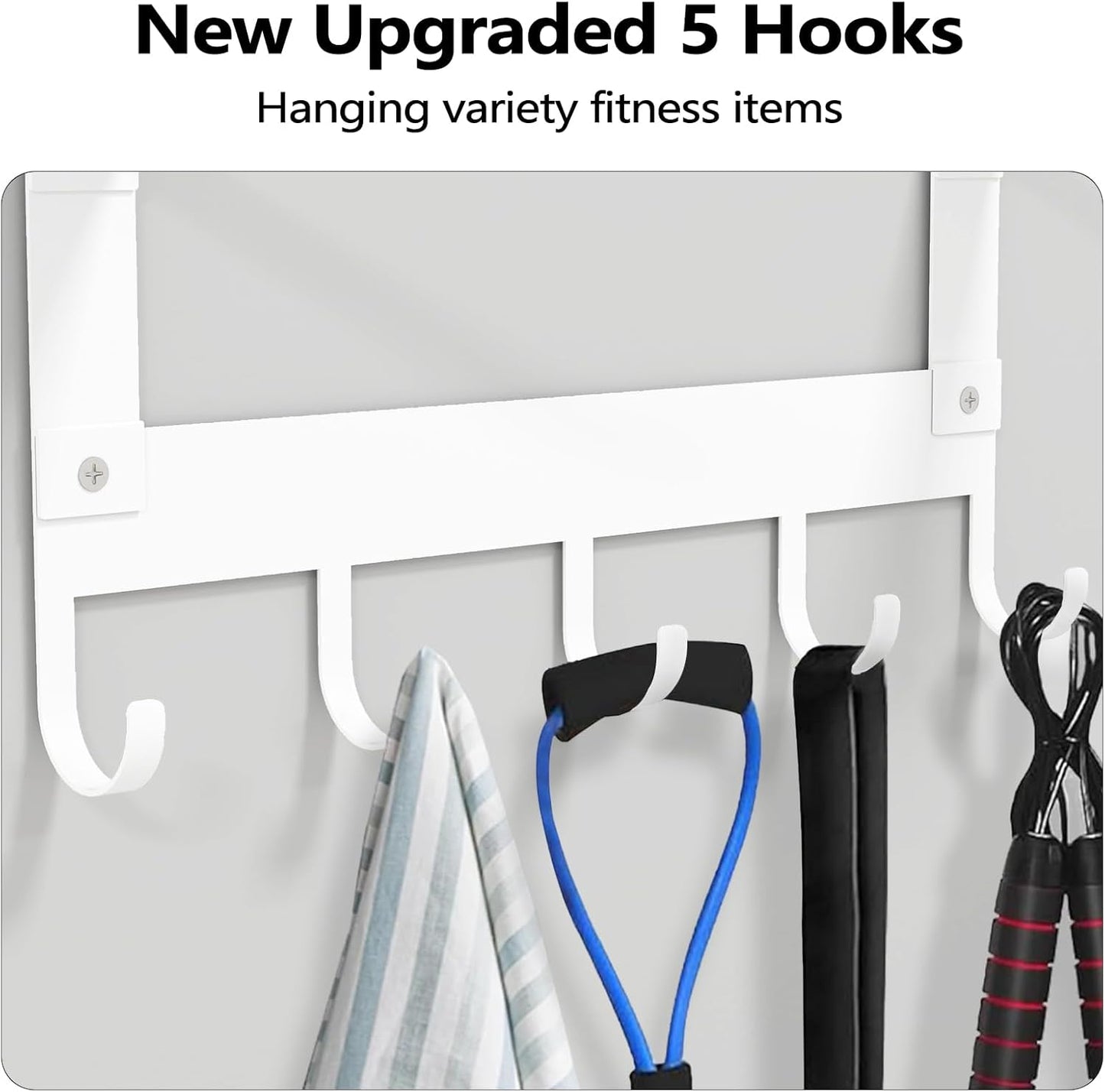 LSK Yoga Mat Holder Wall Mount, Black Yoga Mats Storage Rack, Home Gym Storage with Metal Floating Shelf for Storing Fitness, Yoga Mat Rack with 5 Hooks for Hanging Foam Rollers and Resistance Bands
