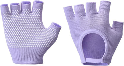 Non-Slip Fingerless Yoga Gloves – Ideal for Pilates, Barre, Air Yoga, and Fitness Workouts – Breathable Fabric with Enhanced Grip for Stability
