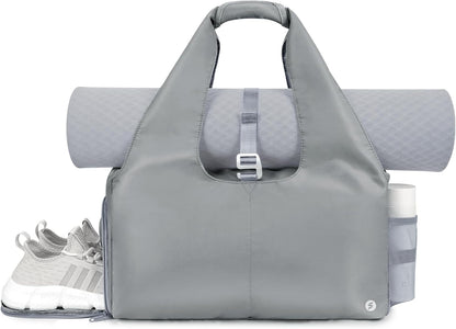 sportsnew Yoga Gym Bags for Women with Shoes Compartment & Wet Dry Storage Pockets & Adjustable Yoga Mat Holder, Patent Pending