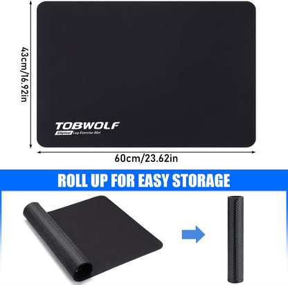 TOBWOLF Non-Slip Workout Mat for Ellipse Leg Exerciser, Ellipse Machine Mat, Exercise Mat for Under Desk Ellipticals, Suitable for Electric Seated Foot Pedal Exerciser, Stability & Floor Protection