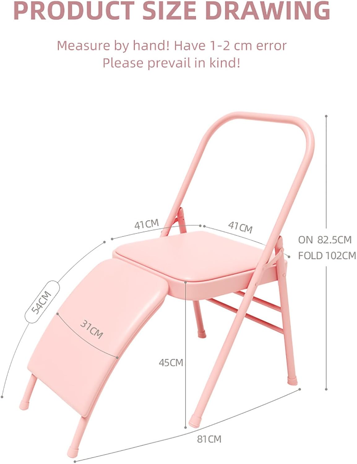 WIKINK Professional Yoga Chair, Widened Yoga Chair Auxiliary Chair, Household Folding Chair Widened and Thick Lumbar Support Yoga Auxiliary Equipment, Yoga Accessories & Equipment