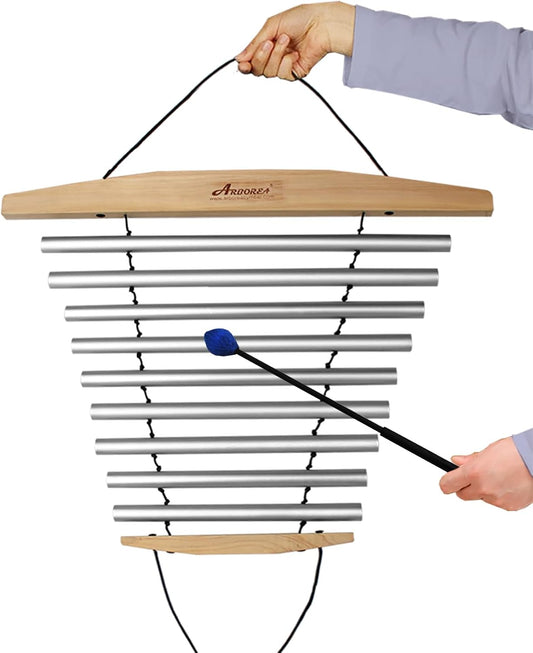 Handy Chime with Mallet for Relaxing Sound Bath Meditation Yoga Class Energy Refresh 9 Tone Swing Chime Sound Healing Instrument
