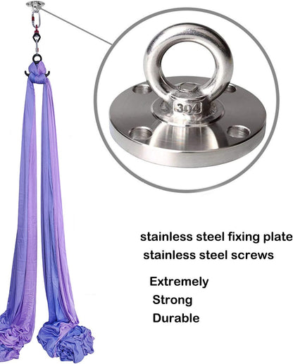 F.Life Ceiling Mount Hooks - Hold Up to 1100 lbs,Yoga Starter Set - Suitable for Gym Rings, Suspensions, Indoor/Outdoor Use -304 Stainless Steel Suspension Hook Gym, Aerial Silks Yoga Swing Hammock