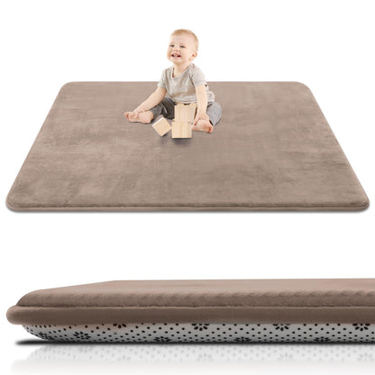 Large Thick Baby Play Mat for Floor,Padded Foam 59x79 Playpen Mat,Soft Support&Plush Feel Nursery Kids Rug,Non Slip for Toddler,Infants,Kids Playroom,Yoga,Baby Crawling,Tummy Time (Light Grey)