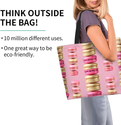 Tote Shoulder Bag Large Durable Reusable Eco-friendly Handbag Lightweight Stylish for Daily Use-19.7x15.7x5.9 Inch - Colors A