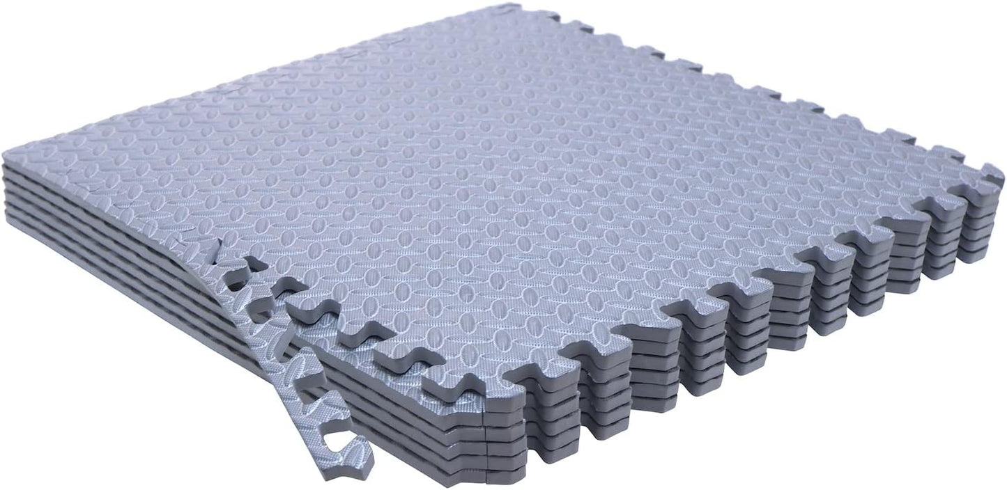 HTTMT- 8X(32 Sqft) Pink Gym Floor Mat 24x24 EVA Foam Interlocking Exercise Fitness Puzzle Floor Gym Yoga Mat Workout Pad [P/N: MTET-HOME012-8PC]