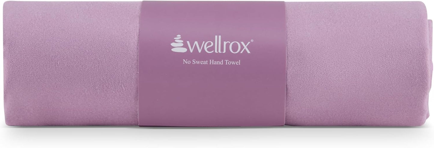Wellrox Microfiber Yoga Hand Towel – Super Soft, Quick-Dry, Non Slip Yoga Towel for Hot Pilates, Gym & Workouts (26.5" x 16", Lavender)