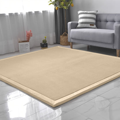Loartee Coral Velvet Crawling Rugs & Play Mat (6'7"x9'2", Light Green) for Toddler Children & Yoga Exercise