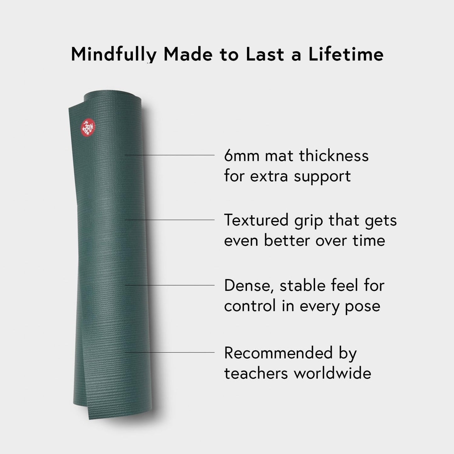 Manduka PROlite Yoga Mat 4.7mm | Lifetime Durability | Hygienic Construction | Teacher Approved