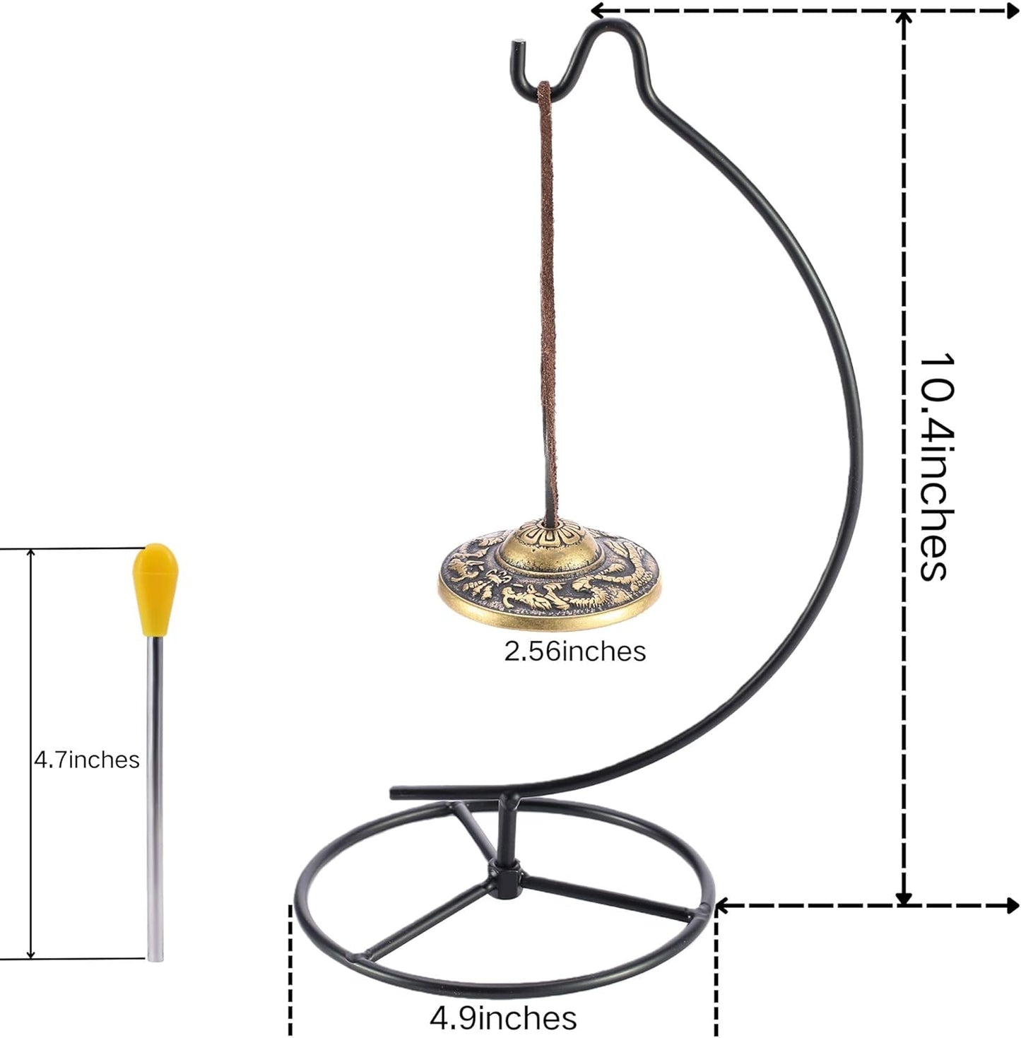 Tingsha Chime Bells 2.5" Table Healing Bell with Striker,Tibetan Finger Cymbals for Spiritual Healing Mindfulness Meditation Yoga Buddhist, Relaxation(2 Dragons Embossed)