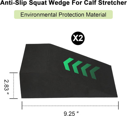 2 Pack Incline Squat Wedge Blocks - Non-Slip Heel Elevated Squat Wedge Boards - Versatile Calf Stretcher Slant Boards Ramp for Yoga, Pilates, Weightlifting, Strength Training & Home Gym Fitness