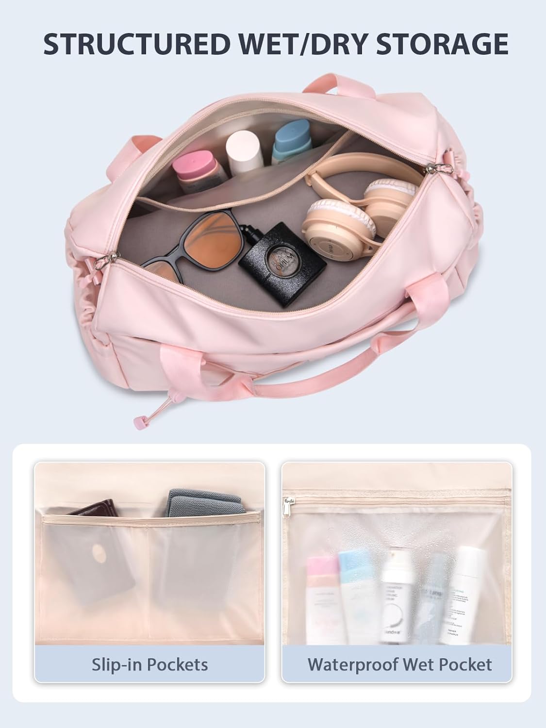 Small Gym Bag for Women with Yoga Mat Holder and Wet Compartment, Mini Gym Duffle Bag Yoga Bag with Water Bottle Pocket for Workout Travel, Green