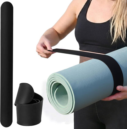Aolamegs Yoga Mat Strap Slap Band-Instant One Snap Holder Keeps Mats Tightly Rolled & Secure -Soft Silicone Gym Accessories