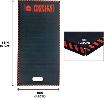 Ergodyne ProFlex 375 Kneeling Pad, Foam Knee Cushion, Water Resistant Kneeling Mat, 8" x 18" x 1,Orange, Compact