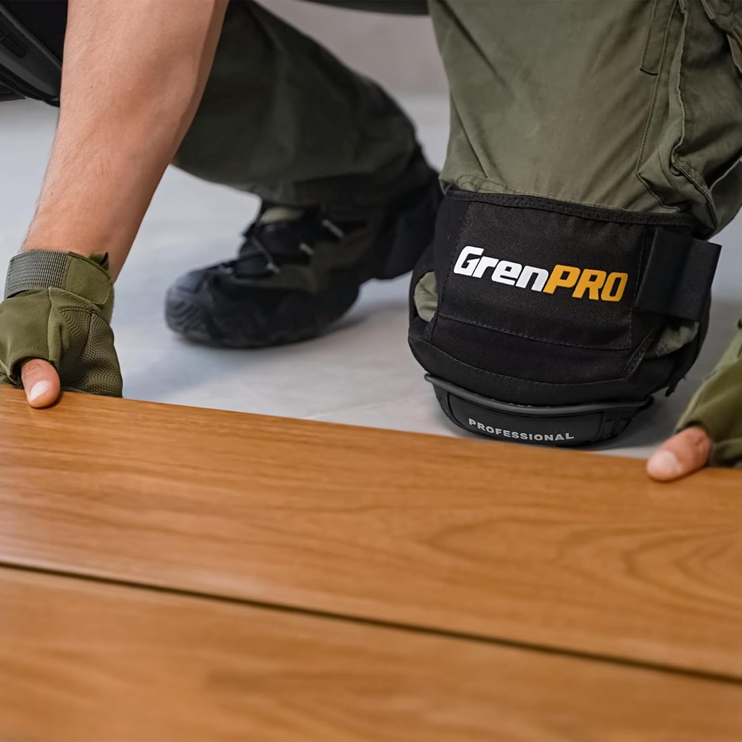 GRENPRO Professional Knee Pads for Work,Heavy Duty Thick Foam Knee Pads Tools, Knee Pad with Soft Gel Cushion for Construction, Work, Flooring, Gardening, Cleaning, Tiling,Gray
