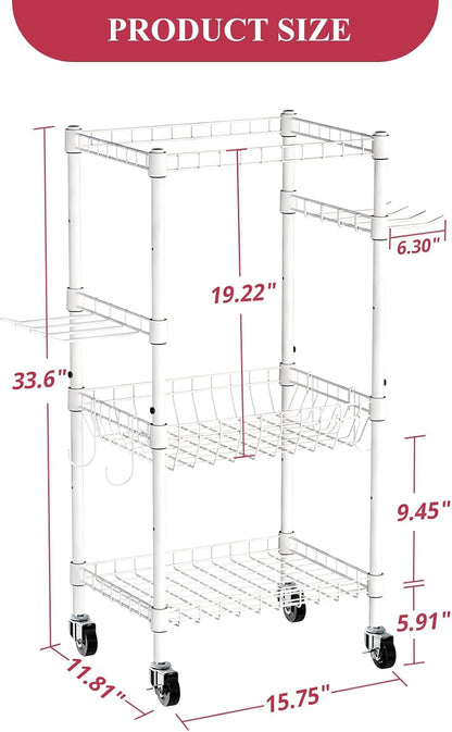 VOPEAK Home Gym Storage Rack with Wheels, Yoga Mat Storage Organizer for Kettlebells, Dumbbells, Resistance Bands, Space Saving 3-Tier Weight Rack for Home Gym, Garage, Easy to Install
