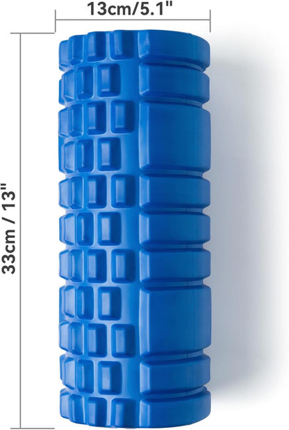 Krightlink Foam Roller for Deep Tissue Massager, 13" High Density Exercise Patented Roller for Muscle Massage and Myofascial Trigger Point Release Back Roller for Fitness, Yoga and Pilates (Black)