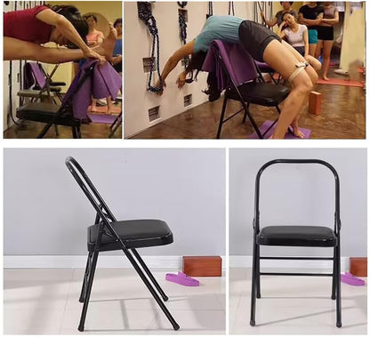 Pilates Yoga Chair,Iyengar Yoga Chair,Yoga Inversion Chair Yoga Assist Chair,Reinforced Yoga Chair,Backless Chair Yoga Chair （Black）,Black