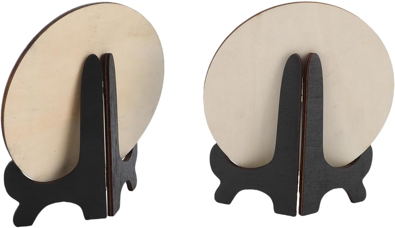 YUYTE 2pcs Feelings Wheel Emotions Chart, Emotion Wheel with Premium Poplar Wood Stand for Bedrooms Living Rooms Offices Yoga Meditation Spaces, Office Desk Decor