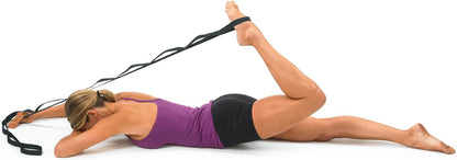 OPTP The Original Stretch Out Strap XL with Exercise Book, USA Made Stretch Out Straps for Physical Therapy, Yoga Stretching Strap or Knee Therapy Strap - Ten Loops, 7'5" Strap