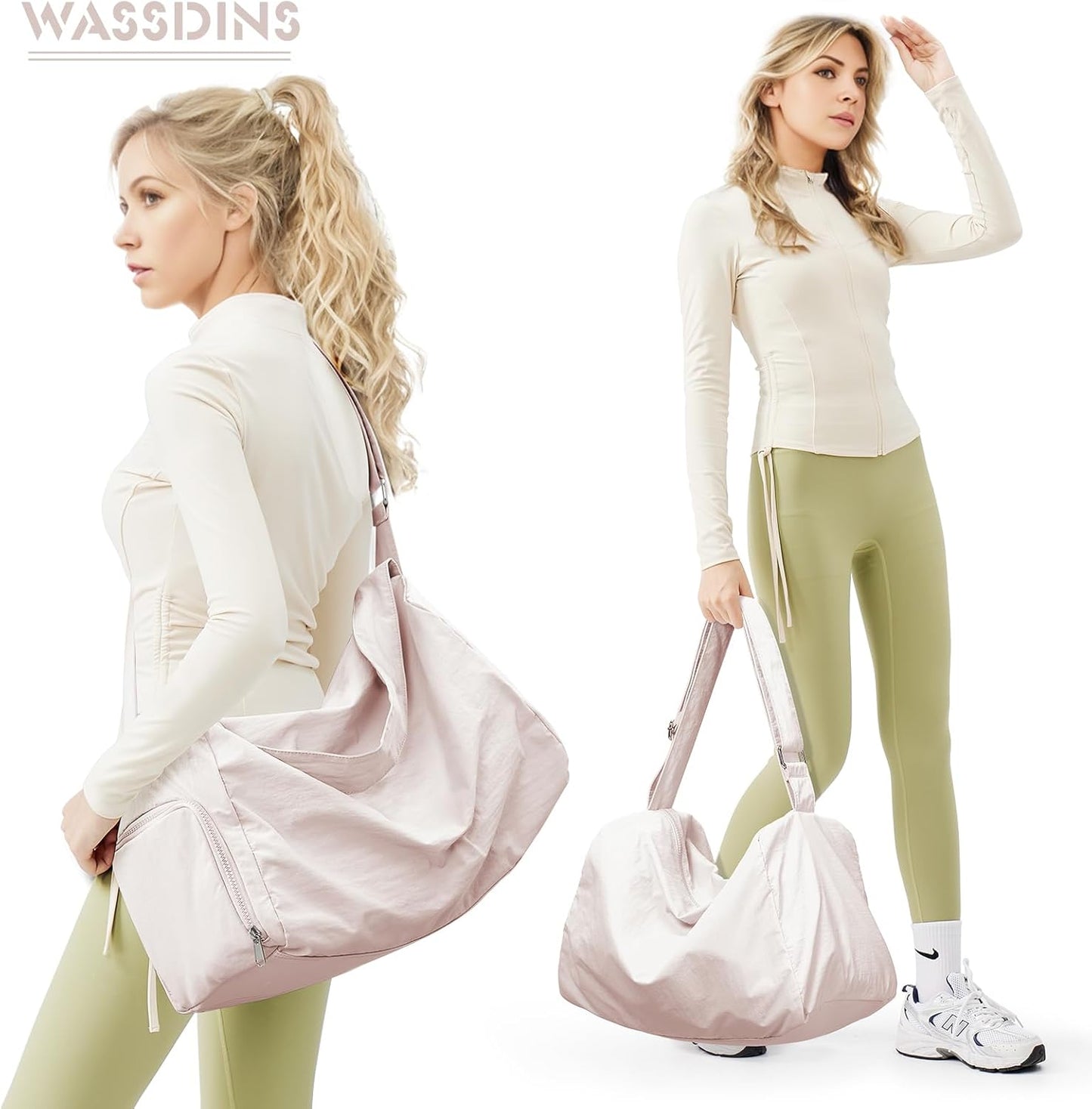 Small Gym Bag with Shoe Compartment, Workout Sport Duffle Bag for Women Travel, Waterproof Shoulder Overnight Bags Lightweight Carry on Tote Bags for Swim, Yoga, Dance