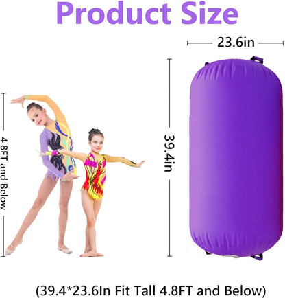 CZGBRO Gymnastics Barrel Air Roller with Pump, Inflatable Tumbling Equipment Air Mat Octagon Mat for Backhandspring Training Cheerleading Home Use