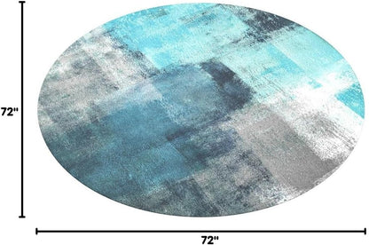 Orange Round Area Rug for Living Room 6 ft Abstract Modern Contemporary Rug Carpet Floor Mat Yoga Mat for Boys Girls Playroom Home Decor 6 ft