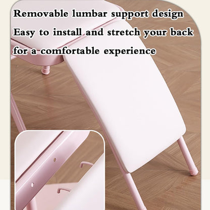 Yoga Auxiliary Chair,Yoga Auxiliary Chair with Detachable Lumbar Back Support Metal Folding Chair Balance Handstand Training Tool,Black