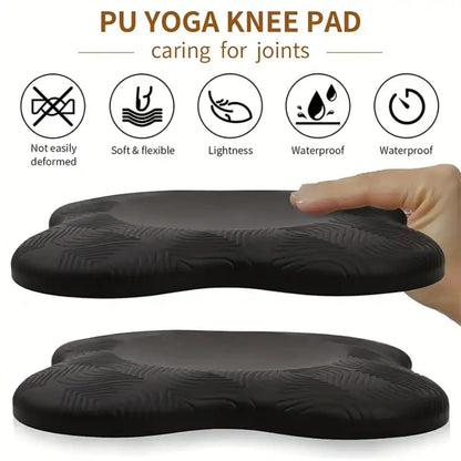 Yoga Knee Guards (Set of 2) - Male and Female Yoga Props and Accessories for Fitness, Travel, Meditation, Kneeling, Balance, Floor, Pilates Pads for Knee and Elbow (black)